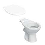 Stojąca miska WC Idol do kompletowania ze spłuczką nasadzaną, lejowa, wylot poziomy Deska sedesowa WC duroplast Idol zawiasy metalowe biała